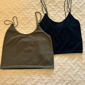Stylish Women's Tank Tops - Black and Olive